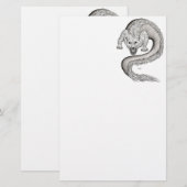 Wolfdragon Schwarzweiß-Design Briefpapier (Vorne/Hinten)