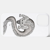 Wolfdragon Schwarzweiß-Design Case-Mate iPhone Hülle (Rückseite (Horizontal))