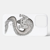 Wolfdragon Schwarzweiß-Design Case-Mate iPhone Hülle (Rückseite (Horizontal))