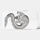 Wolfdragon Schwarzweiß-Design Case-Mate iPhone Hülle (Rückseite (Horizontal))