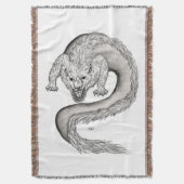 Wolfdragon Schwarzweiß-Design Decke (Vorderseite Vertikal)