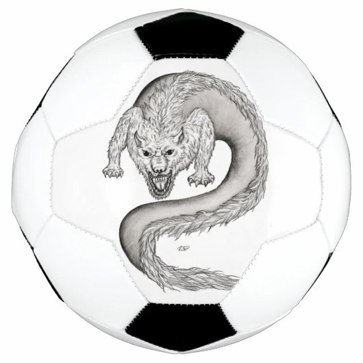 Wolfdragon Schwarzweiß-Design Fußball (Vorderseite)