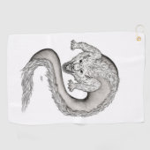 Wolfdragon Schwarzweiß-Design Golfhandtuch (Horizontal)