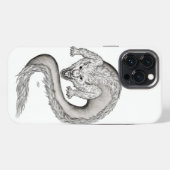 Wolfdragon Schwarzweiß-Design iPhone Hülle (Rückseite (Horizontal))