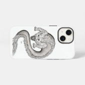 Wolfdragon Schwarzweiß-Design iPhone Hülle (Rückseite (Horizontal))
