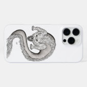 Wolfdragon Schwarzweiß Design iPhone Hülle (Rückseite (Horizontal))
