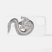 Wolfdragon Schwarzweiß-Design iPhone Hülle (Rückseite (Horizontal))