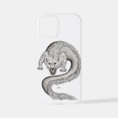 Wolfdragon Schwarzweiß-Design iPhone Hülle (Rückseite)