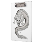 Wolfdragon Schwarzweiß-Design Klemmbrett (Links)