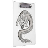 Wolfdragon Schwarzweiß-Design Klemmbrett (Rechts)