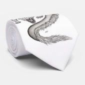 Wolfdragon Schwarzweiß-Design Krawatte (Gerollt)