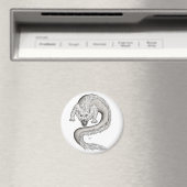 Wolfdragon Schwarzweiß Design Magnet (In Situ (Geschirrspüler))