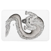 Wolfdragon Schwarzweiß Design Magnet (Horizontal)