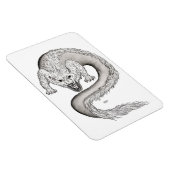 Wolfdragon Schwarzweiß Design Magnet (Rechte Seite)