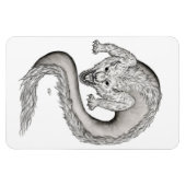 Wolfdragon Schwarzweiß-Design Magnet (Horizontal)