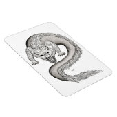 Wolfdragon Schwarzweiß-Design Magnet (Rechte Seite)