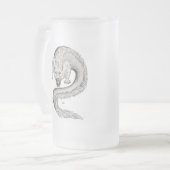 Wolfdragon Schwarzweiß Design Mattglas Bierglas (Vorderseite Links)