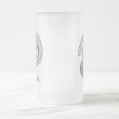 Wolfdragon Schwarzweiß Design Mattglas Bierglas (Mittel)
