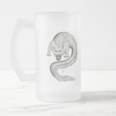 Wolfdragon Schwarzweiß Design Mattglas Bierglas (Links)