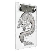 Wolfdragon Schwarzweiß-Design Mini Klemmbrett (Schrägansicht)