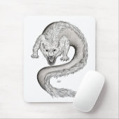 Wolfdragon Schwarzweiß Design Mousepad (Mit Mouse)