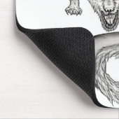 Wolfdragon Schwarzweiß-Design Mousepad (Ecke)