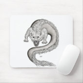 Wolfdragon Schwarzweiß-Design Mousepad (Mit Mouse)