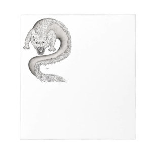 Wolfdragon Schwarzweiß-Design Notizblock