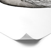 Wolfdragon Schwarzweiß-Design Poster (Ecke)