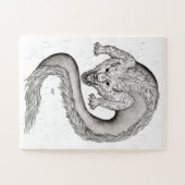 Wolfdragon Schwarzweiß-Design Puzzle (Horizontal)