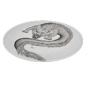 Wolfdragon Schwarzweiß-Design Schneidebrett (Ecke)