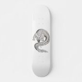 Wolfdragon Schwarzweiß Design Skateboard (Vorne)