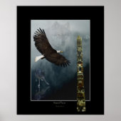 Wölfe, Adler und Totem Art Poster (Vorne)