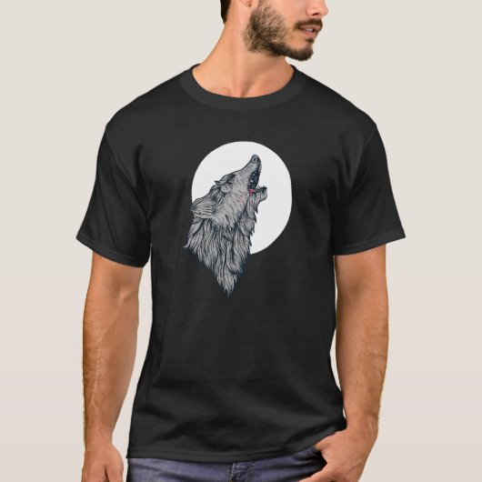 Wölfe am Mond 3 T-Shirt (Vorderseite)