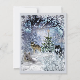 Wölfe an Weihnachten ein Winterwunderland Falte Ka