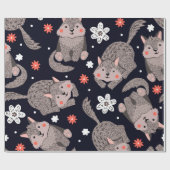 Wölfe auf dunklem Hintergrund Geschenkpapier (Flach)