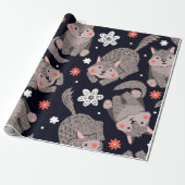 Wölfe auf dunklem Hintergrund Geschenkpapier (Ungerollt)