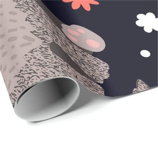 Wölfe auf dunklem Hintergrund Geschenkpapier (Rolleneckpunkt)