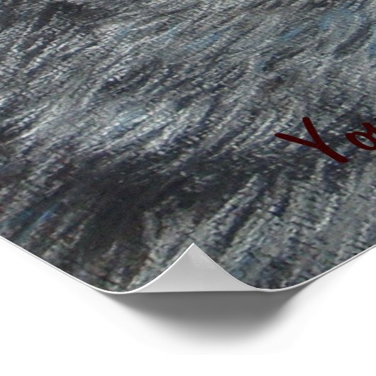 Wölfe Augen Wildtierkunstmalerei mit Slogan Poster (Ecke)