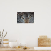 Wölfe Augen Wildtierkunstmalerei mit Slogan Poster (Küche)