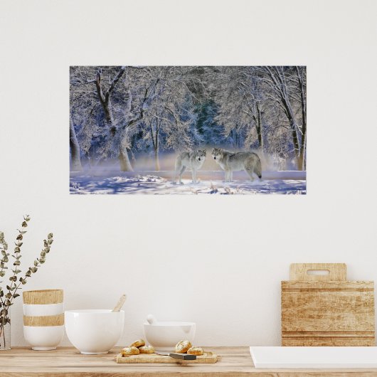 Wölfe aus Gelbstein Poster (Küche)