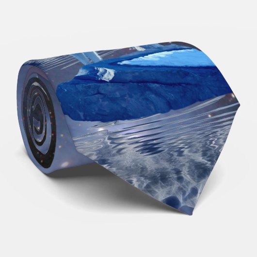 Wölfe der Arktis, Mond und Sterne Necktie Krawatte (Gerollt)