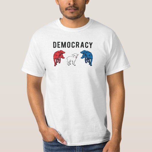 Wölfe der Demokratie-zwei und ein Lamm T-Shirt (Vorderseite)