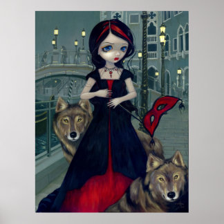 Wölfe der gotischen Wolfskunst in Venedig Print Poster