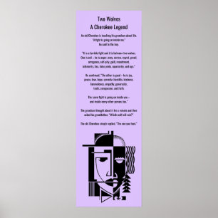 Wölfe der Plakat-Cherokee Legenden-zwei der, den Poster