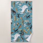 Wölfe des türkisfarbenen Weltmusters Strandtuch (Vorderseite)