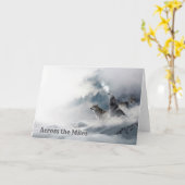 Wölfe, die im Winter Grußkarte heulen Karte (Gelbe Blume)