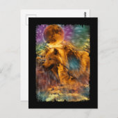 Wölfe, die zum Mondnaturel-Wolf herumhüpfen Postkarte (Vorne/Hinten)