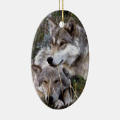 Wölfe ~ Digital-Öl-Schmerzen Keramik Ornament (Rechts)