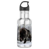 Wölfe Edelstahlflasche (Vorderseite)